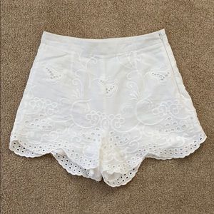 Eyelet high waisted shorts